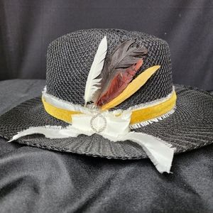 Black mesh fedora hat